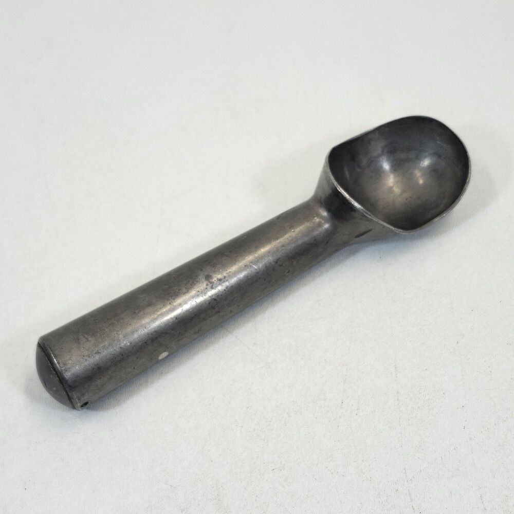 Vintage Metal Ice Cream Scoop 7 Inch Mid Sized Utensil Aluminum Spoon Disher